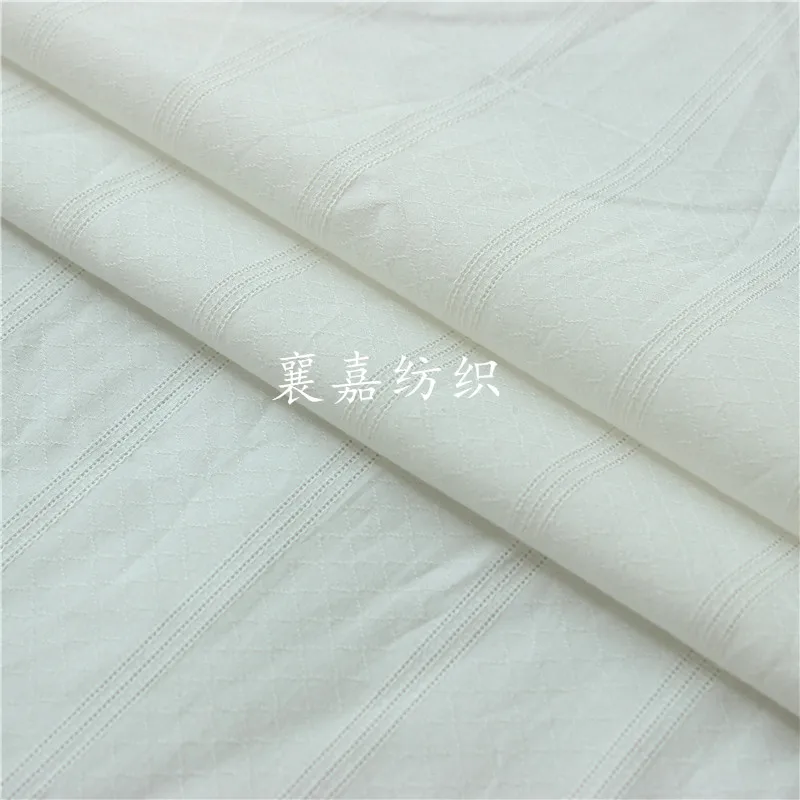 Jacquard Cotton Fabric for Patchwork Women Coat Dress Tissue Doll Cotton Fabrics for Patchwork White