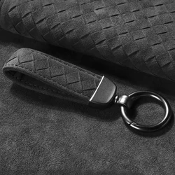 High-Grade Suede Leather Car Key Chain Luxury Key Rings Holder Buckle Alcantara Bag Pendant Charms Best Gift for Christmas Xmas