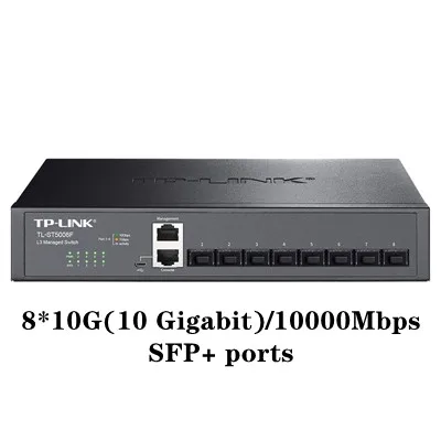 

TP-LINK 10 Gigabit switch all 8*10000mbps 3-слойное управление сетью 10gbe 10g 10gb 10gbps SFP + порты