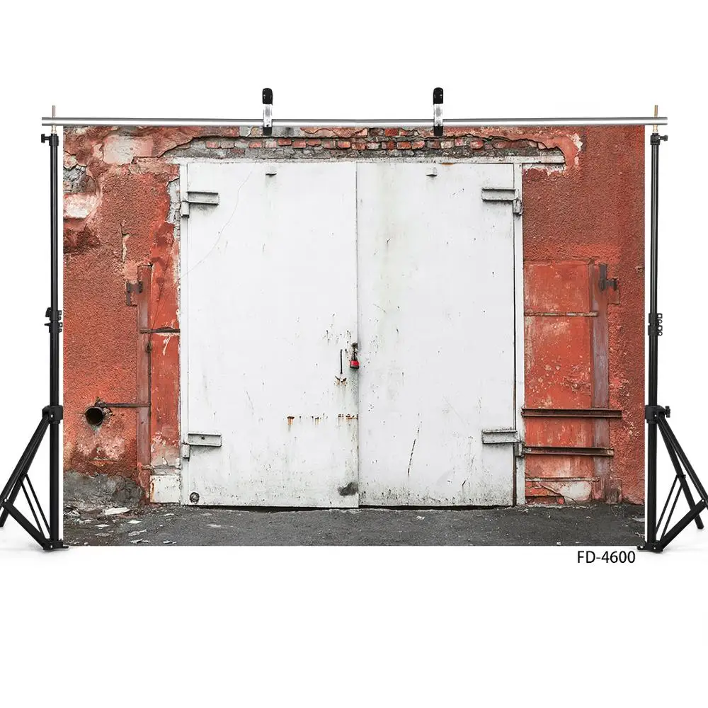 Sfondo fotografico muro di mattoni porta bianca Computer fondali stampati per bambini ritratto di bambino animali domestici puntelli fotografici