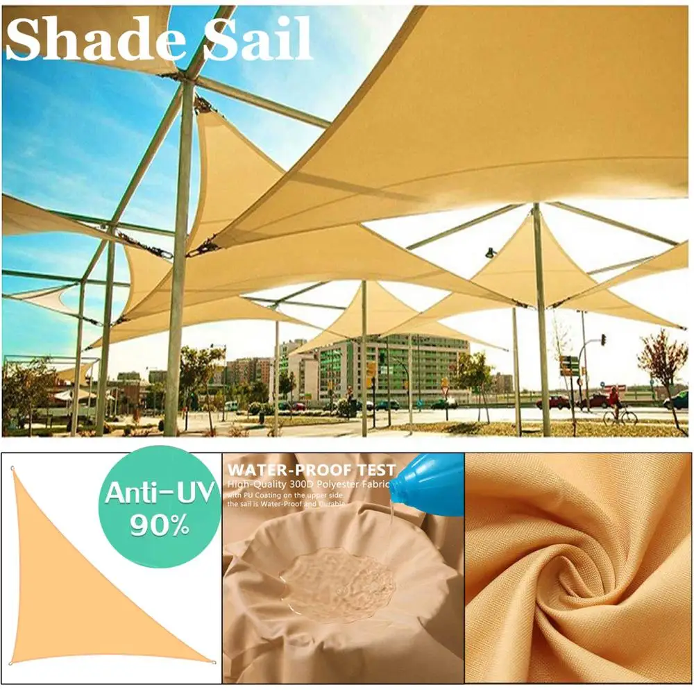 

300D oxford right triangle Sand sun sail pool cover sunscreen awnings for outdoor waterproof sail shade cloth gazebo canopy