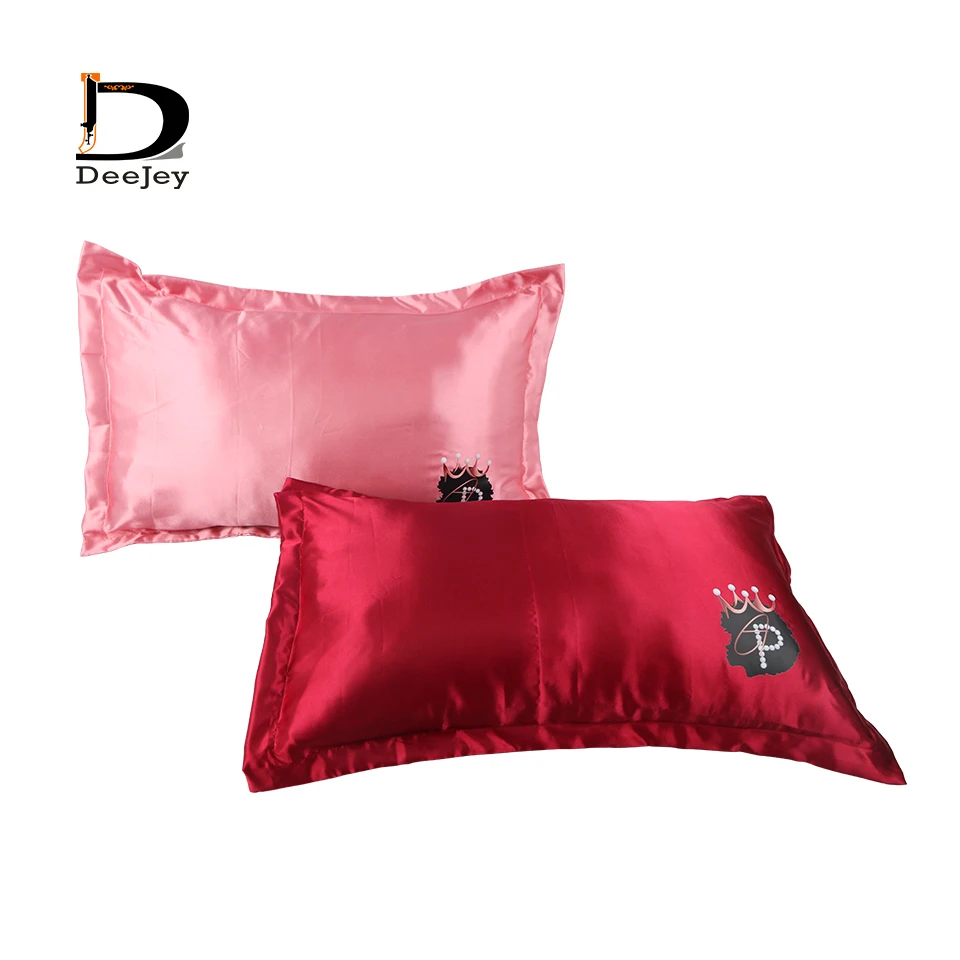 Customized logo name silk satin pillow case 5 parirs 10 pieces