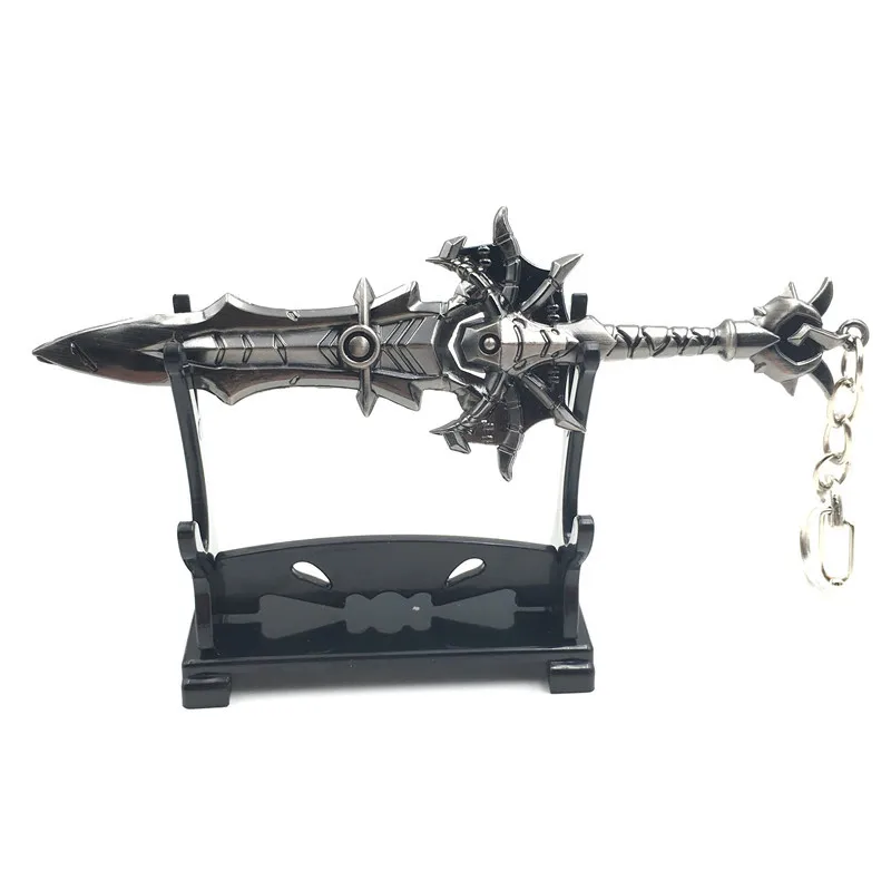 Chaveiro de brinquedo wow, chaveiro de 12cm com armas, modelo king frostmourne, acessórios da aliança, chaveiros, lembranças, presentes