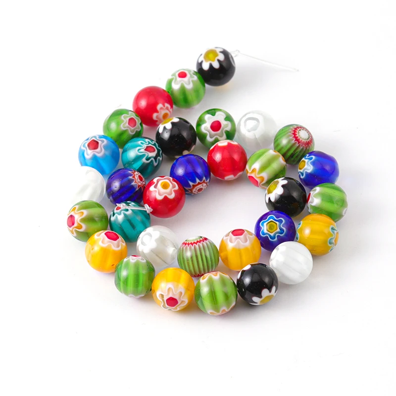 4 6 8 10 12 mm mehrfarbige Murano-Lampwork-Perlen für Schmuckherstellung, lose Distanzperlen, Murano-Glasperlen, DIY-Armband, Großhandel – Detail 6