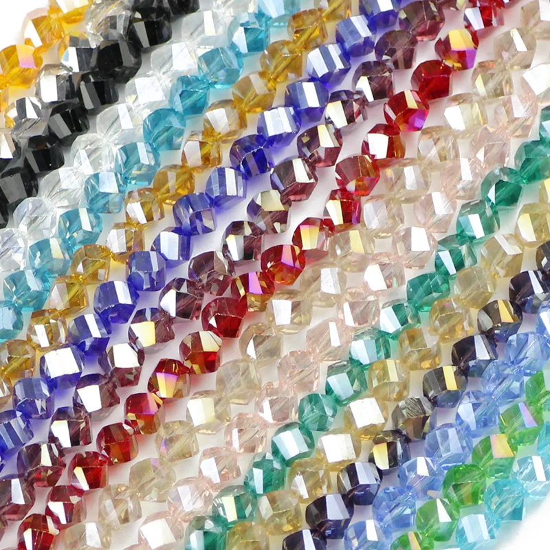 JHNBY Twist Faceted Austrian crystal beads 50pcs 6mm High quality glass crystal Loose beads handmade Jewelry bracelet making DIY