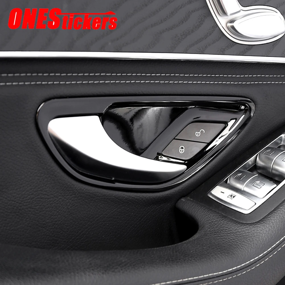 For Mercedes Benz C Class W205 E Class W213 GLC X253 2015-2021 Car Styling Accessories Door Inner Handle Bowl Cover Trim Frame