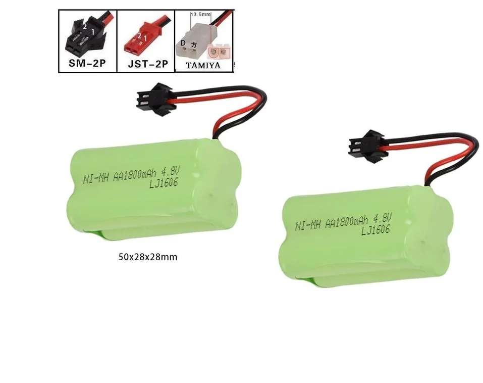 4.8v 1800mah H style High capacity AA Ni-MH rechargeable Battery for RC car RC trucks RC boat size 50*28*28mm