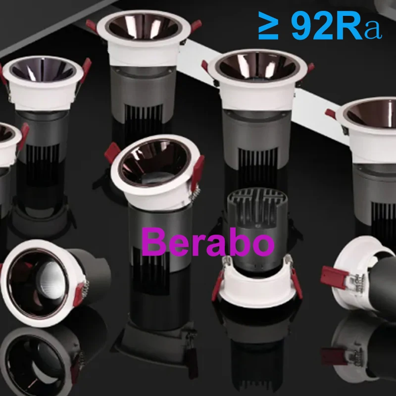High-End Dimmbare LED COB Strahler Deckenleuchte AC110V220V 9W 12W 20W 30W 36W Aluminium Einbau-Downlights Runde Panel Licht – Detail 1