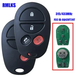 Muslimate Car Key Control 315/433 Mhz 3/4 pulsanti portachiavi a distanza per Toyota Sienna Tundra Tacoma Sequoia Highlander