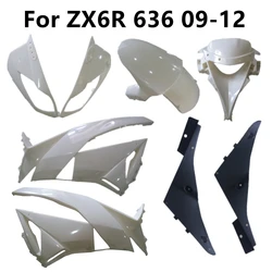 For ZX6R 2009-2010-2012 Bodywork Unpainted Fairing Components Plastic Parts Motorcycle 636 09-11-12 Pack Left and Right Cowling