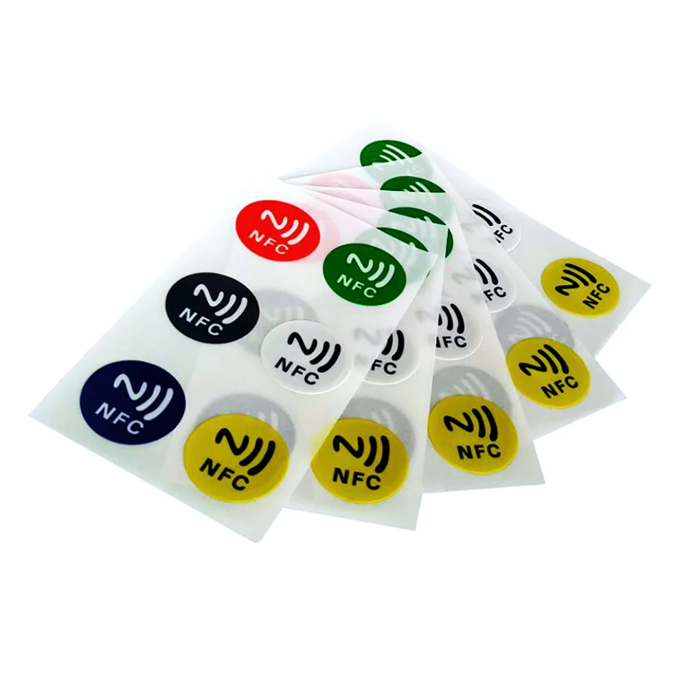 6pcs/lot NFC Tags Stickers NFC213 Label RFID Tag Card Adhesive Key Tags llaveros llavero Token Patrol Credit Card Sticker