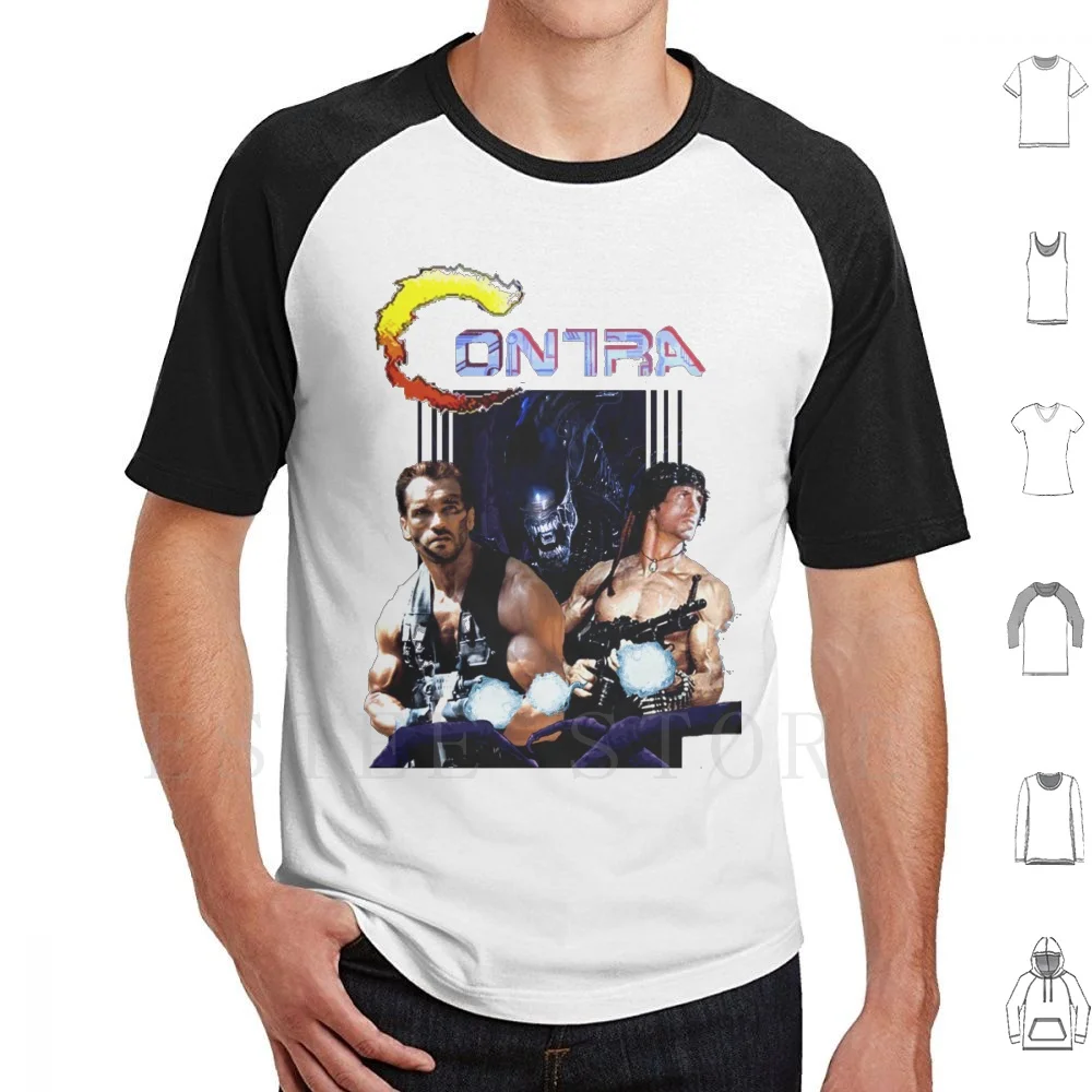 Contra Game Parody T Shirt Print Cotton Contra Game Parody Funny Joke Vintage