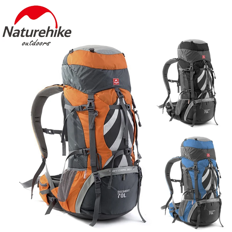 

NatureHike 70L Rucksack High Quality Outdoor Hiking Nylon Travel Backpack Large Capacity Climbing Bag With Waterproof Cover