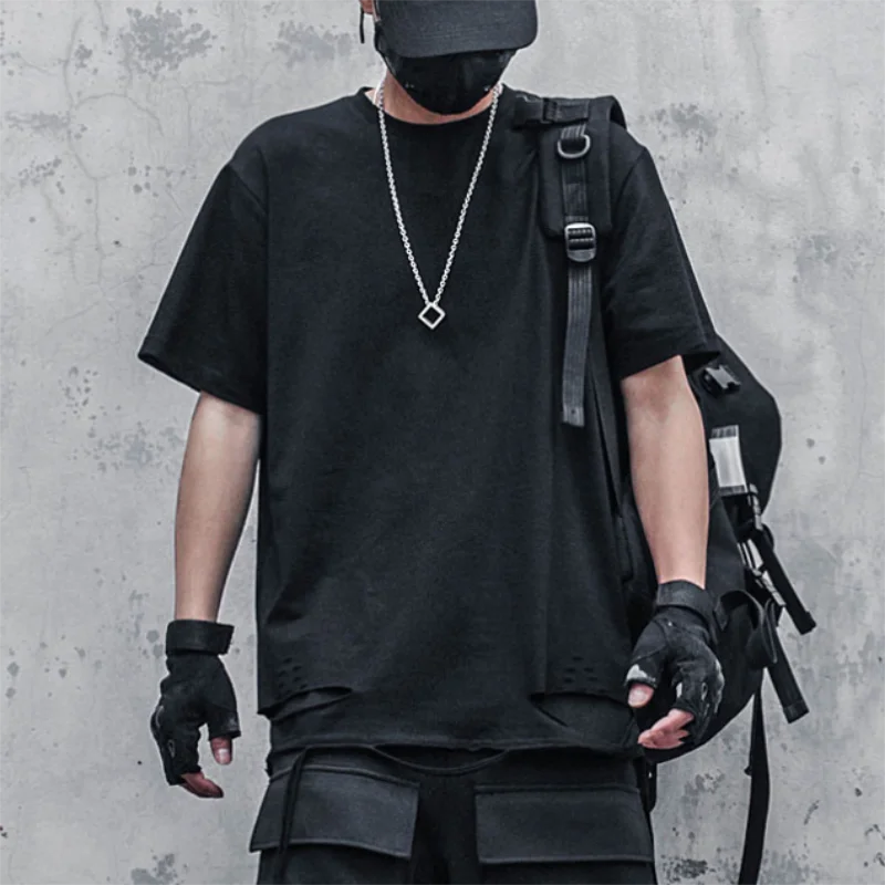 

Футболка мужская с коротким рукавом, однотонная простая индивидуальная дизайнерская модная свободная, для отдыха, с полурукавами, большие размеры, лето