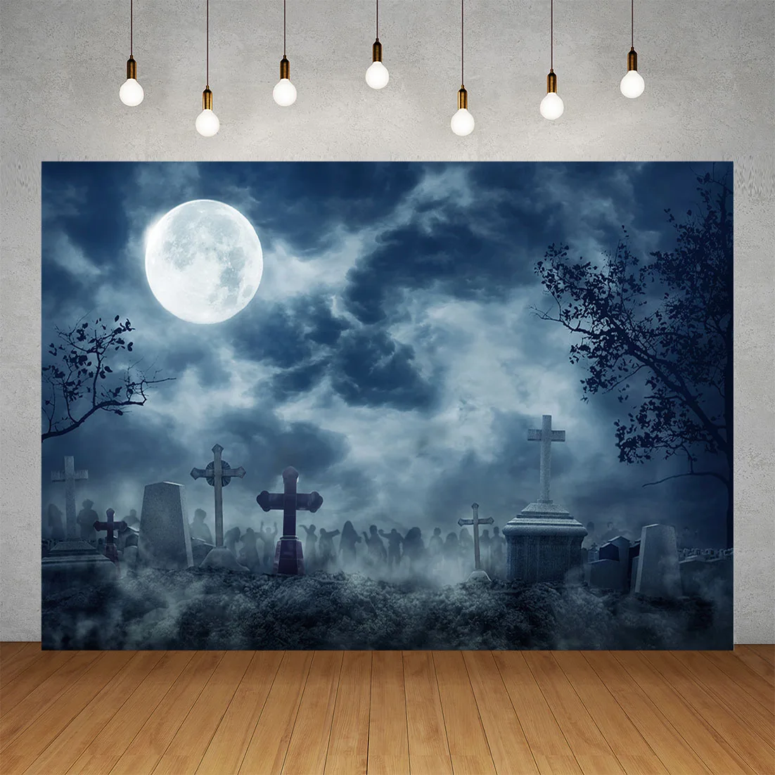 Graveyard Zombie Halloween Eve Party Photo Backdrop Vinyl Photography Backgrounds Studio Props Children Baby Portrait Photophone