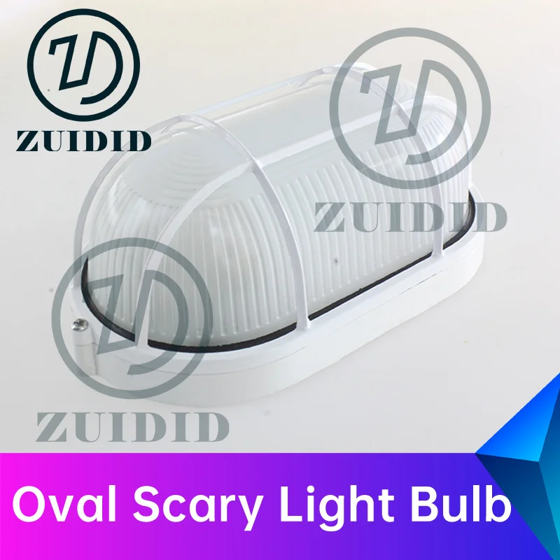 ZUIDID escape room prop oval scary light bulb on and off randomly, creating a terrifying atmosphere of circuit failure