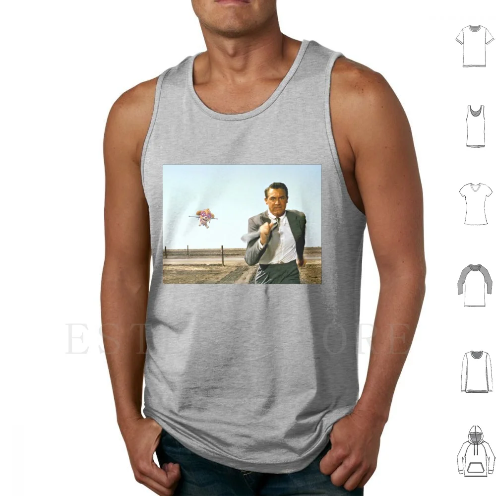 North By Northwestie Tank Tops Vest Cotton North North By Northwest Northwest Skye Pup Paw Chase Hitchcock Sky