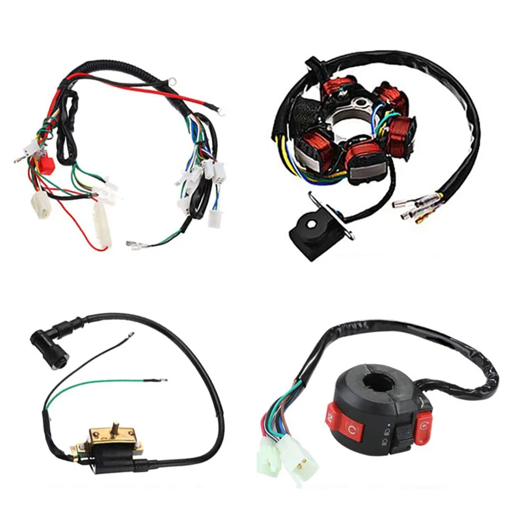 Wire Harness Complete Electrics Stator Coil CDI Wiring Harness For 50cc 70cc 90cc 110cc 125cc ATV Quad Dirt Bike Go Kart Parts