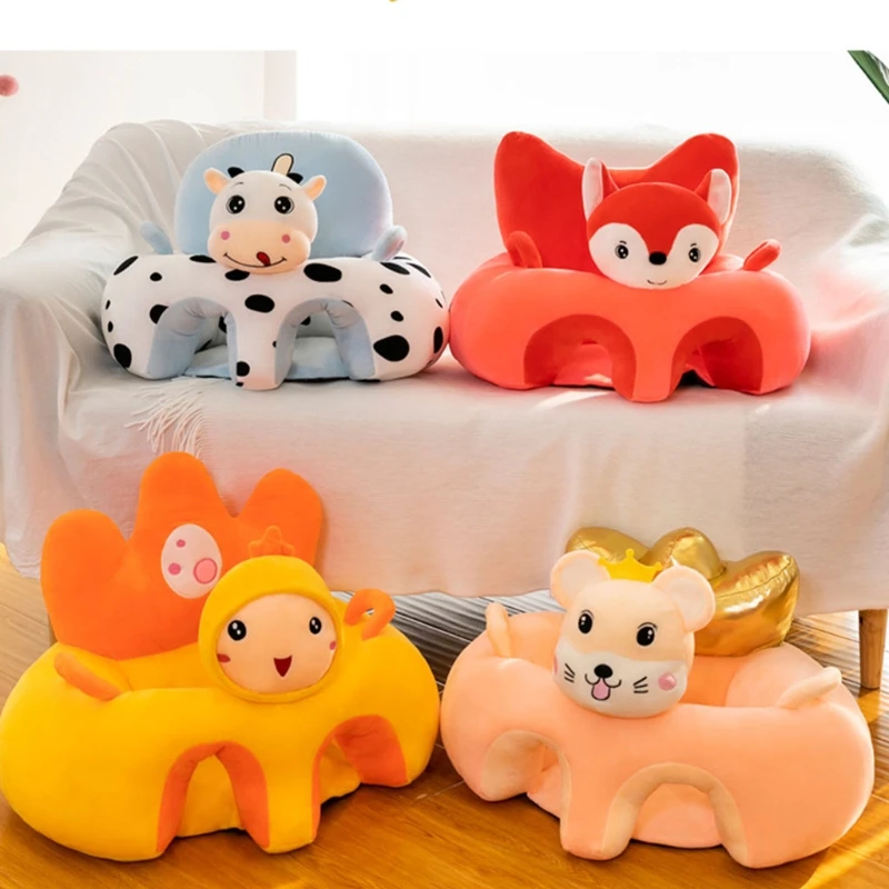 

Baby Sitting Chair Cover Cute Animal Shaped Sofa Case Infants Learning Support Seat Cushion Plush Shell