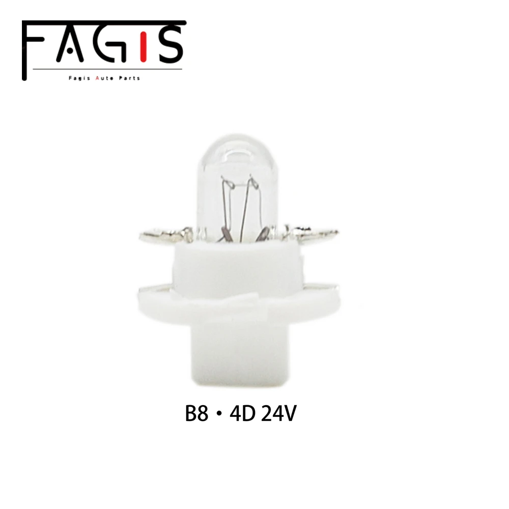 Fagis 10 Pcs B8.4D B8.4 12V 1.2W 24V 1.2W Halogeenlamp Auto Panel Gauge Speed Dash lamp Auto Dashboard Instrumentenpaneel Verlichting