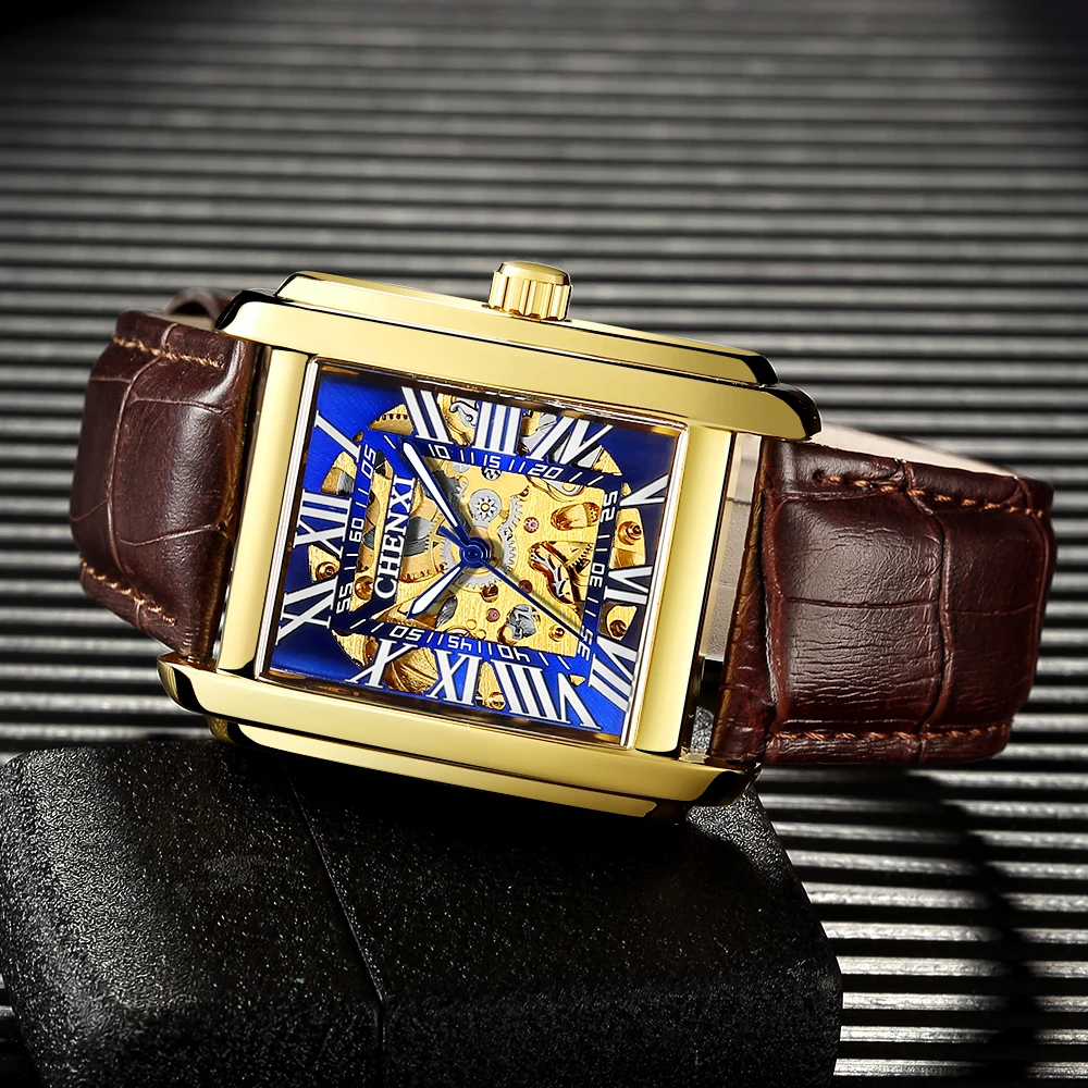 Imagem -02 - Chenxi Luxo Ouro Relógio Automático Masculino Negócios à Prova Impermeável Água Esqueleto Tourbillon Relógio de Pulso Mecânico Marca Superior Relógio Masculino