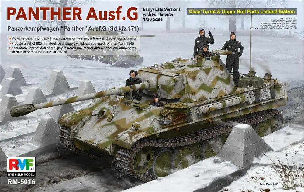 

Rye Field Models 1/35 PANTHER Ausf.G Early/ Late Versions w/ Full Interior # 5016 RMF Model Kit