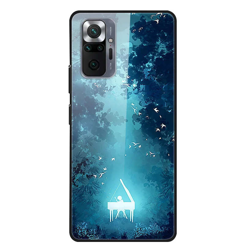 For Redmi Note 10 Pro Case Tempered Glass Fashion Cool Back Cover for Xiaomi Redmi Note 10s Phone Cases Note10 5G Luxury Fundas