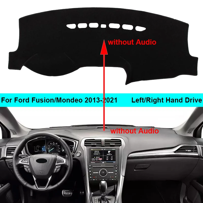 Car Inner Dashboard Cover Dash Mat For Ford Fusion / Mondeo 2013 - 2021 LHD RHD Car Styling Rug Carpet Cape Cushion 2020 2019