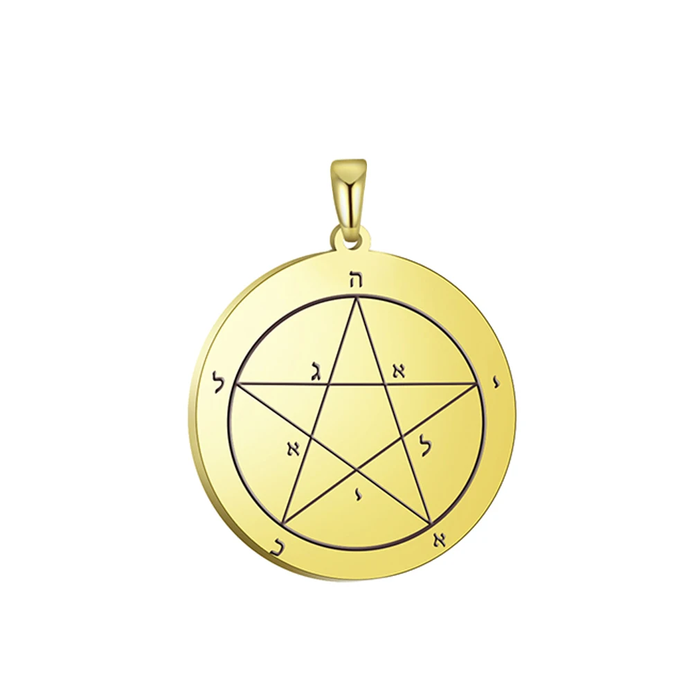 Dawapara Talisman DIY Charms Accessories Solomon Pentacle of Mercury Pendant for Necklace Stainless Steel Accessories