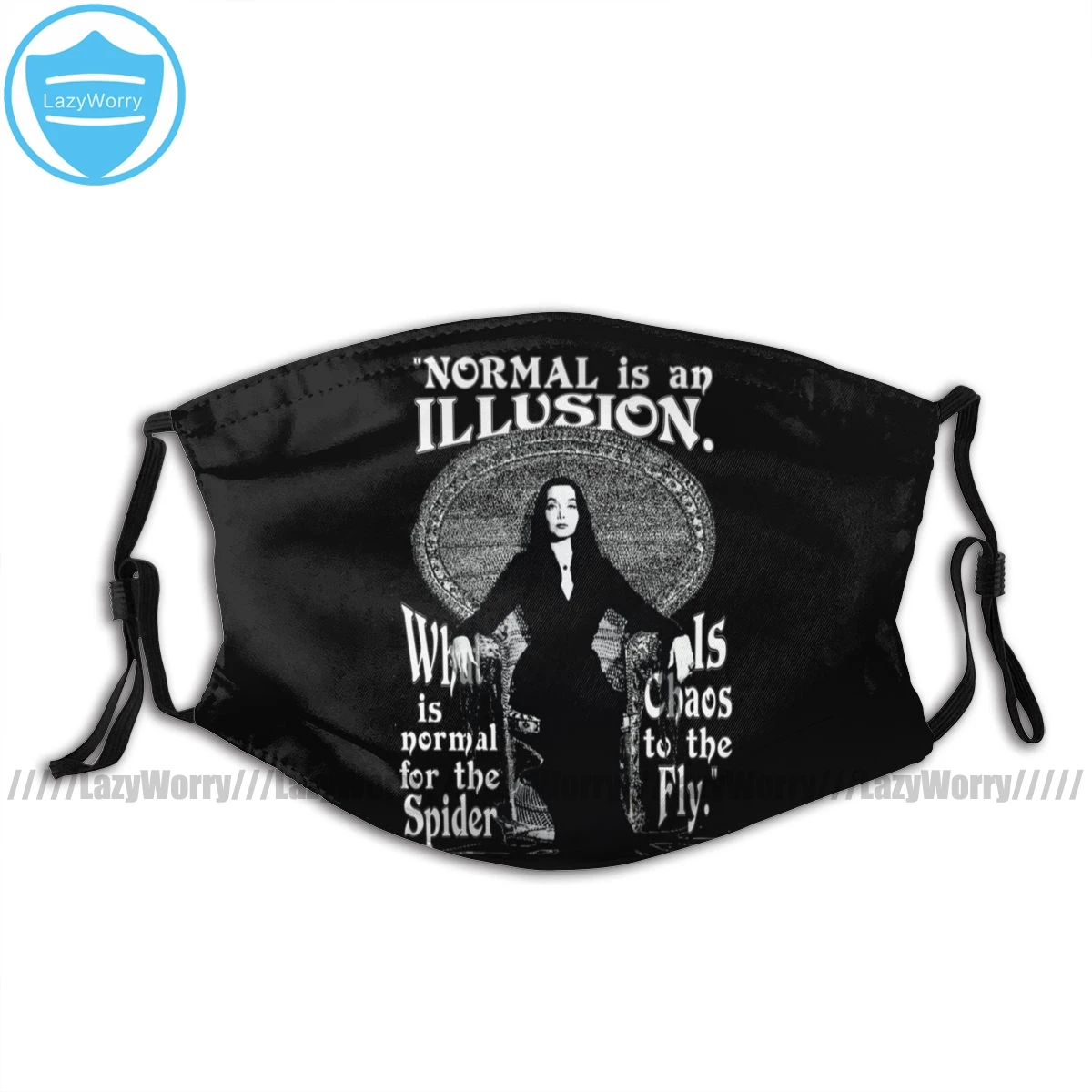 

Comic Mouth Face Mask Morticia Addams Normal Is An Illusion Facial Mask with 2 Filters Fashion for Adult Mask