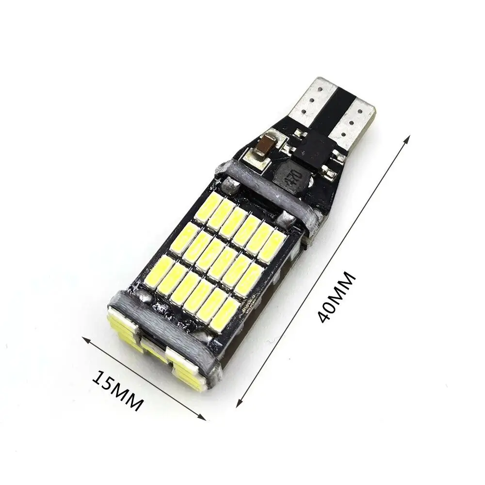 10pcs Car LED Bulb T15 W16W 4014 45SMD W5W LED Signal Light Super Bright White Canbus No error DC12V Reverse Parking Back Lamps