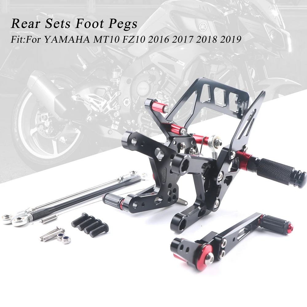 

For YAMAHA MT10 FZ10 2016-2019 CNC Motorbike Rider Adjustable Foot Pegs Footrest Rearset MT FZ 10 MT-10 FZ-10 2016 2017