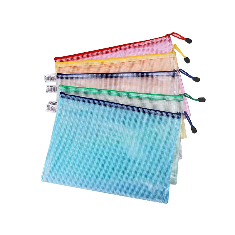 Imagem -06 - Impermeável Mesh Zipper Pouch Bolsa de Documentos Pasta de Arquivos Lápis a4 Material Escolar e de Escritório Bolsa de Armazenamento Atacado Pcs 10 Pcs 20 Pcs