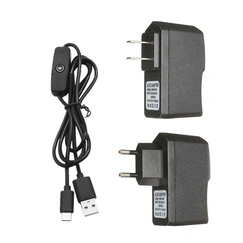 5V 3A 3000mA Power Supply Adapter USB Type-C Charger Cable for 4 4B US / EU Plug with Switch