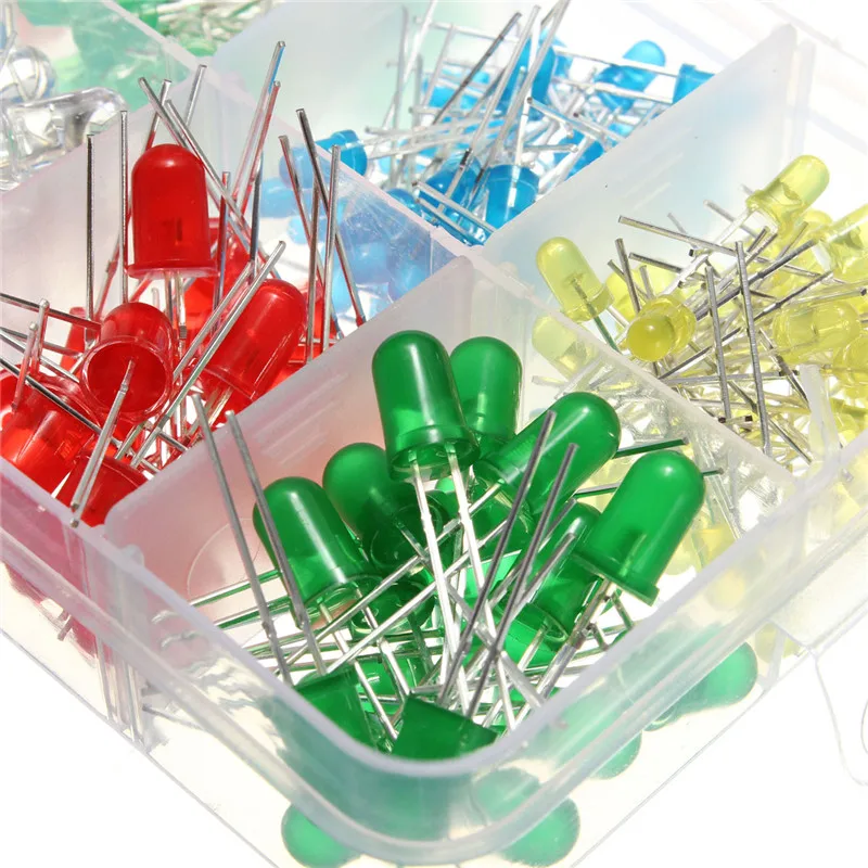 300 pz/lotto 3mm e 5mm LED Diode Kit LED diodi emettitori di luce Kit assortiti LED fai da te lampadina bianco giallo rosso verde blu Dropship