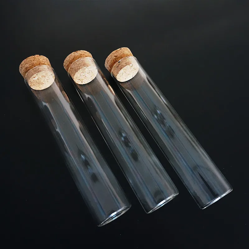 5pcs/set 30x150mm Unique Transparent Lab Glass Test Tube With Cork Stoppers Flat Bottom Labware Supplies