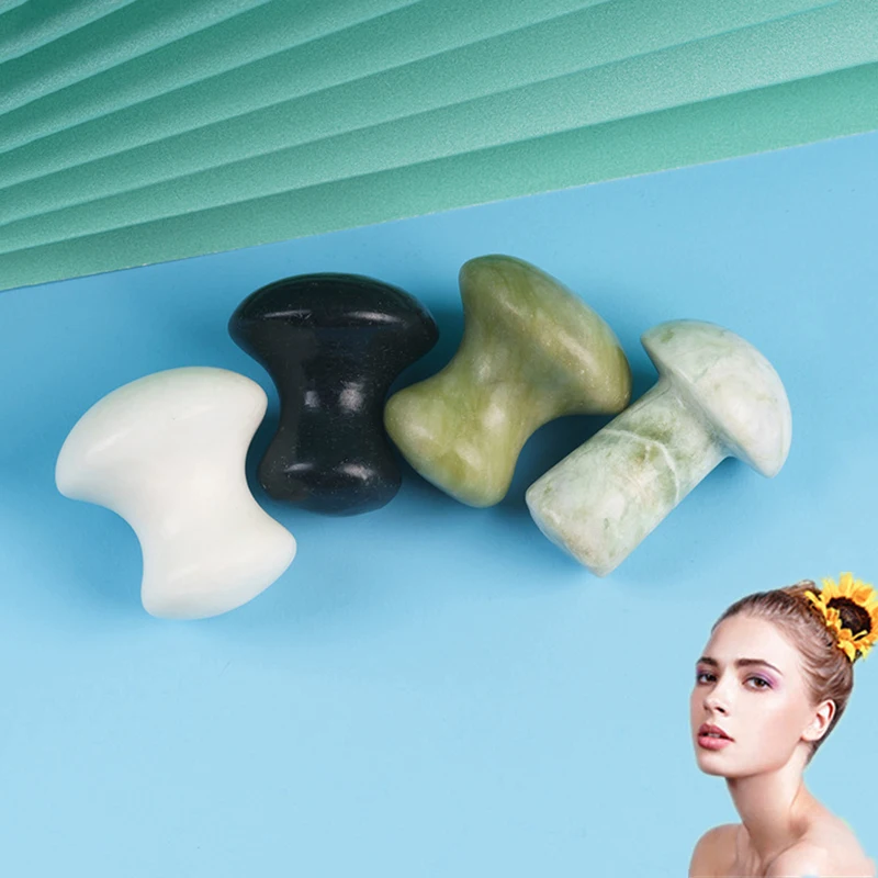 

Skin Care Natural Rose Quartz Jade Mushroom Facial Massage Stone Gouache Scraper Face Massager Gua Sha Board Face Lifting Tool