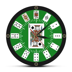 Spade Playing Cards Texas Hold 'em Inspired Modern Wall Clock Poker Bridge Wall Watch Casino Game Room Wall Decor Gambler Gift