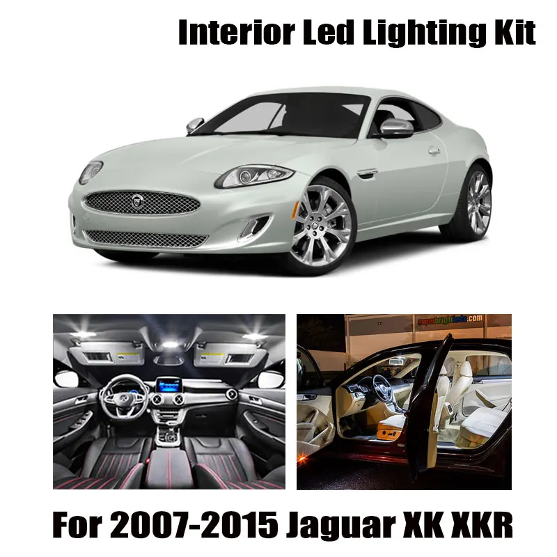 11 Bulbs White Canbus Interior LED Car Ceiling Light Kit Fit For Jaguar XK XKR 2007-2011 2012 2013 2014 2015 Cargo License Lamp