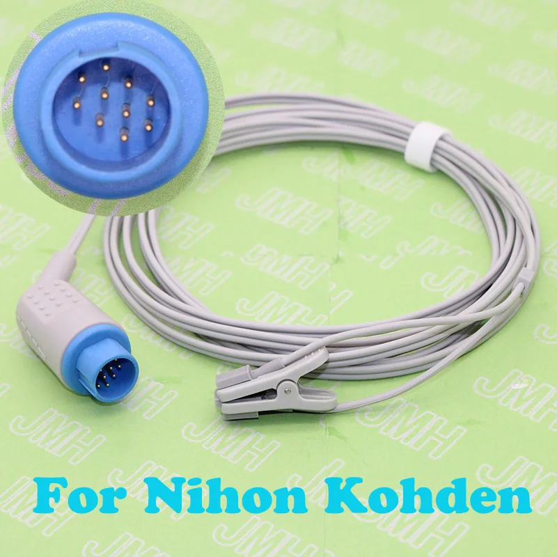 

Compatible with 10PIN Nihon Kohden Oximeter monitor the Adult ear /finger spo2 sensor,3M.