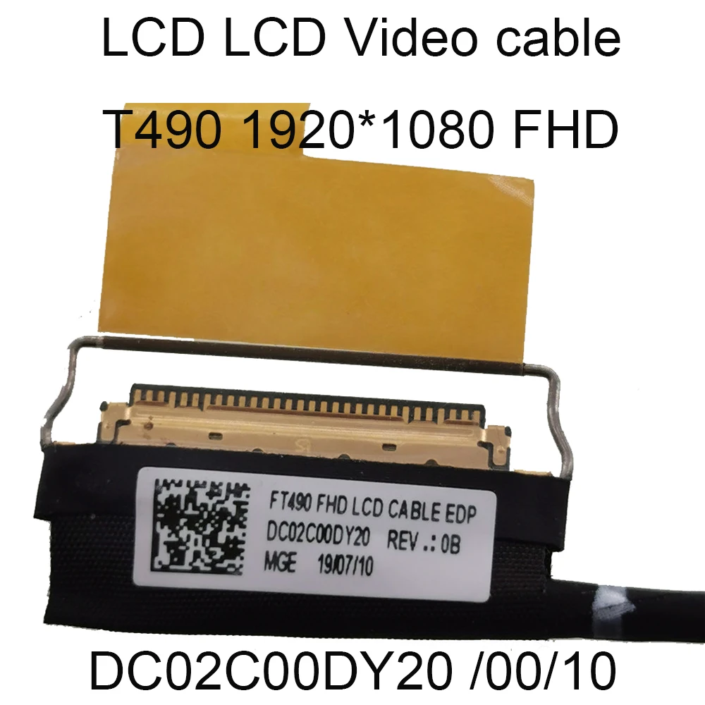 T490 LCD LVDS kabel wideo dla Lenovo ThinkPad T495 2K 3K FHD 1920*1080 WQHD 01YT38 02HK974 02HK975 DC02C00DY20 40Pin złącza