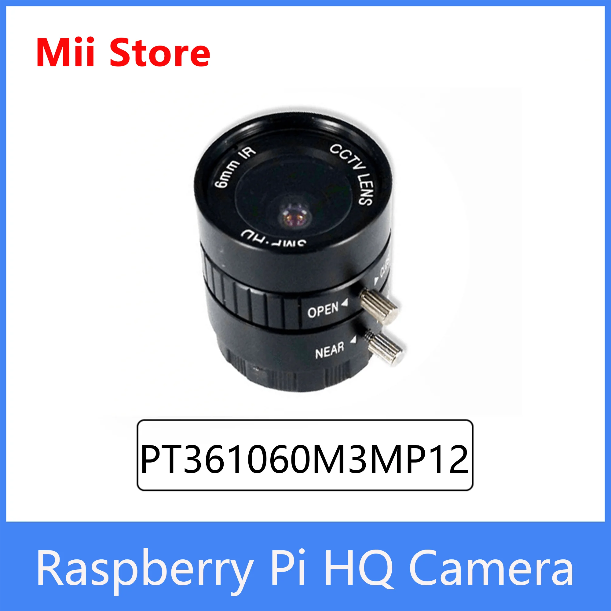 라즈베리 파이 HQ 카메라, 공식 제품, 6mm 광각 렌즈, 3MP 고해상도, 소니 IMX477 센서 및 4b/3b + 용 6mm 렌즈