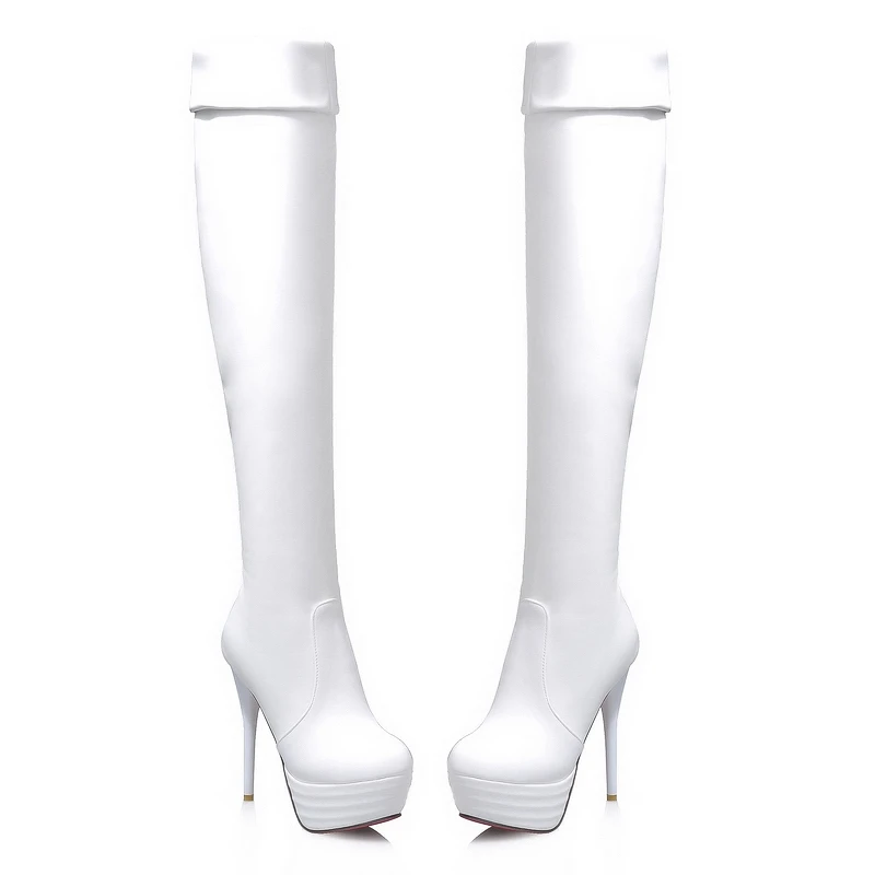 New 2020 size33-46 slim over the knee boots women super high heels platform shoes autumn winter sexy thigh high boots female A21