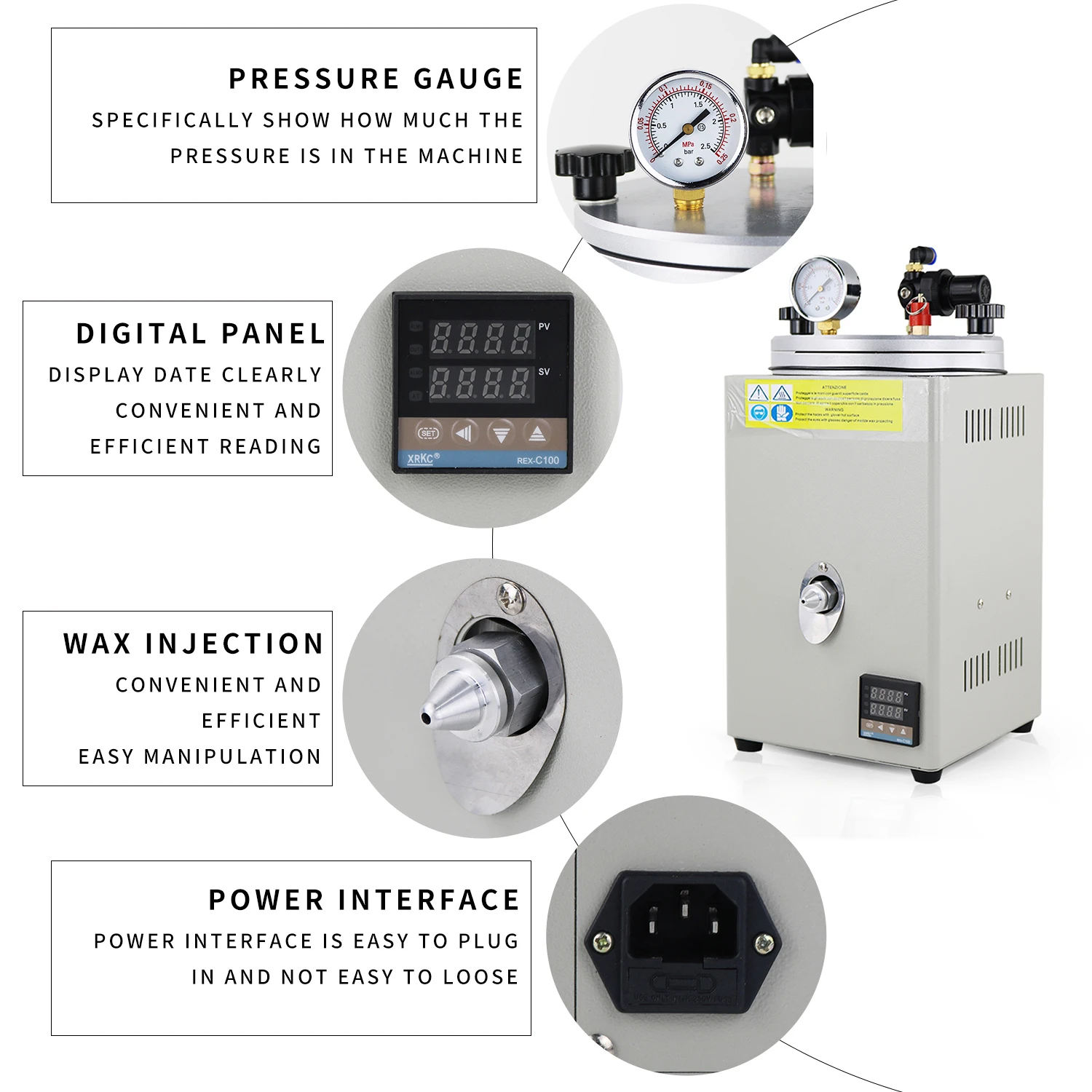 Imagem -05 - Máquina de Injeção de Cera para Equipamentos de Jóias Máquina de Fundição Molde de Derretimento Ferramenta de Fabricação de Ouros 220v