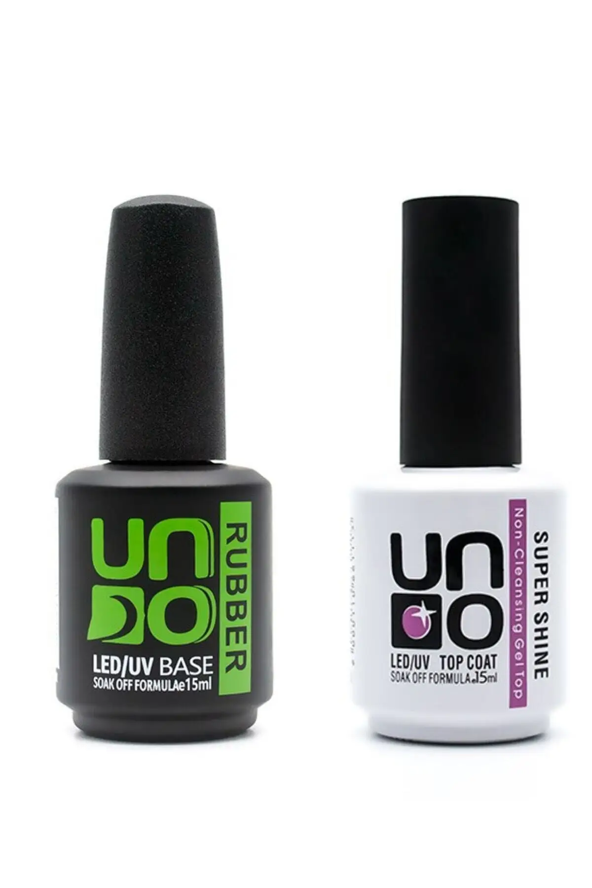 Top Coat Super Shine + base Coat Rubber Uno 15ml + 15ml