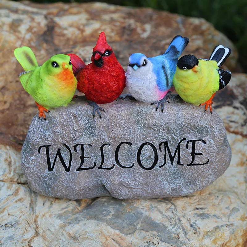 

Garden Resin Colorful Birds Welcome Brand Decoration Outdoor Courtyard Figurines Crafts Villa Landscape Furnishings Ornaments