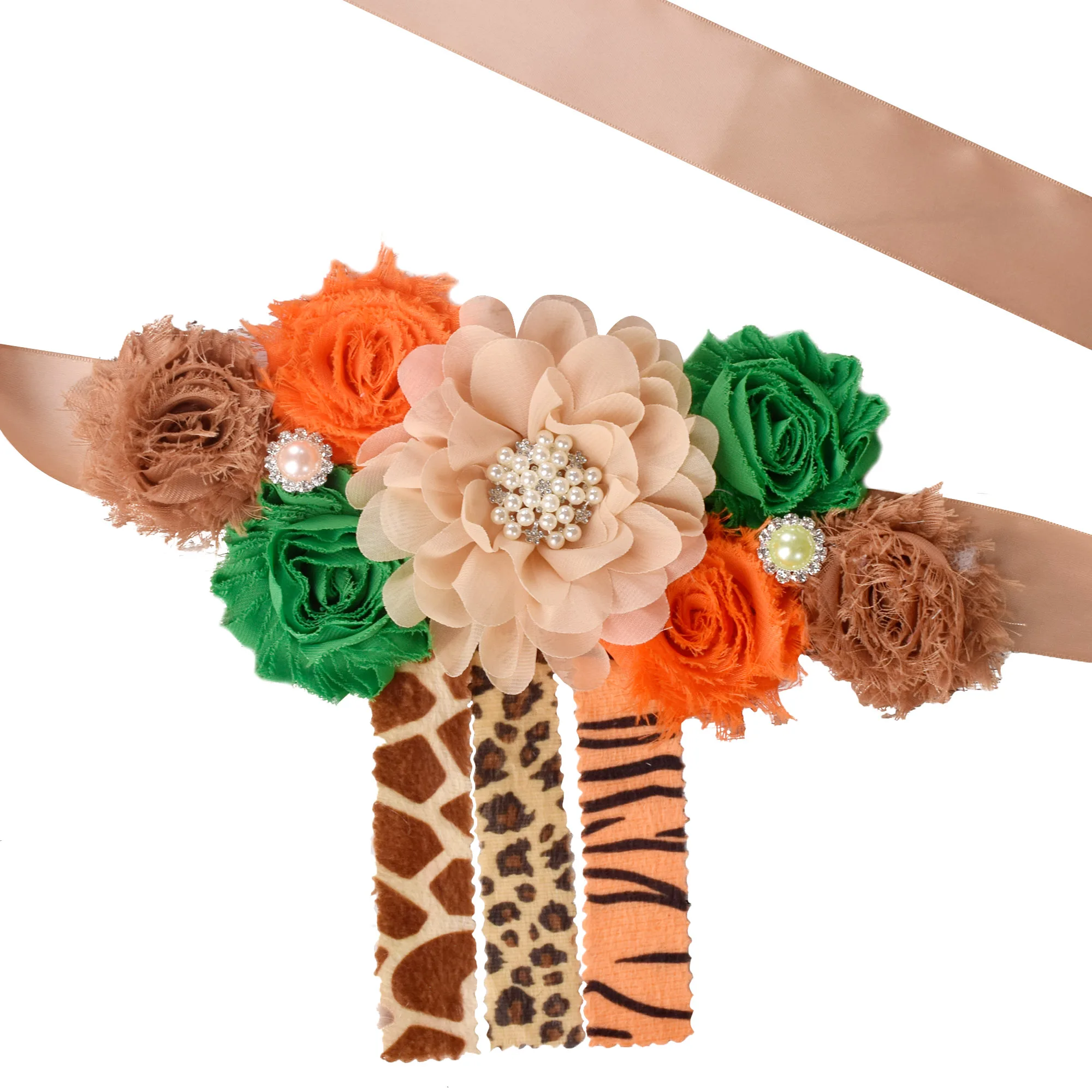 Wild World Moederschap Sash Bloem Sash Zwangerschap Buik Riem Foto Props Gift Baby Shower Party Bloem Meisje Riem