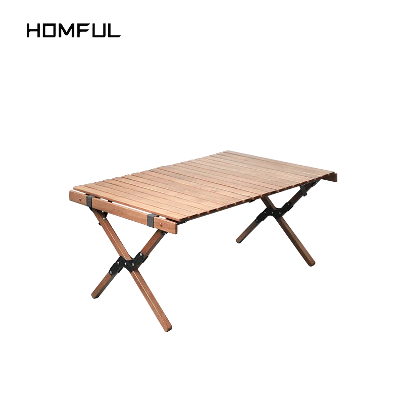 Hitorhike ash wood table outdoor roll wooden camping folding table