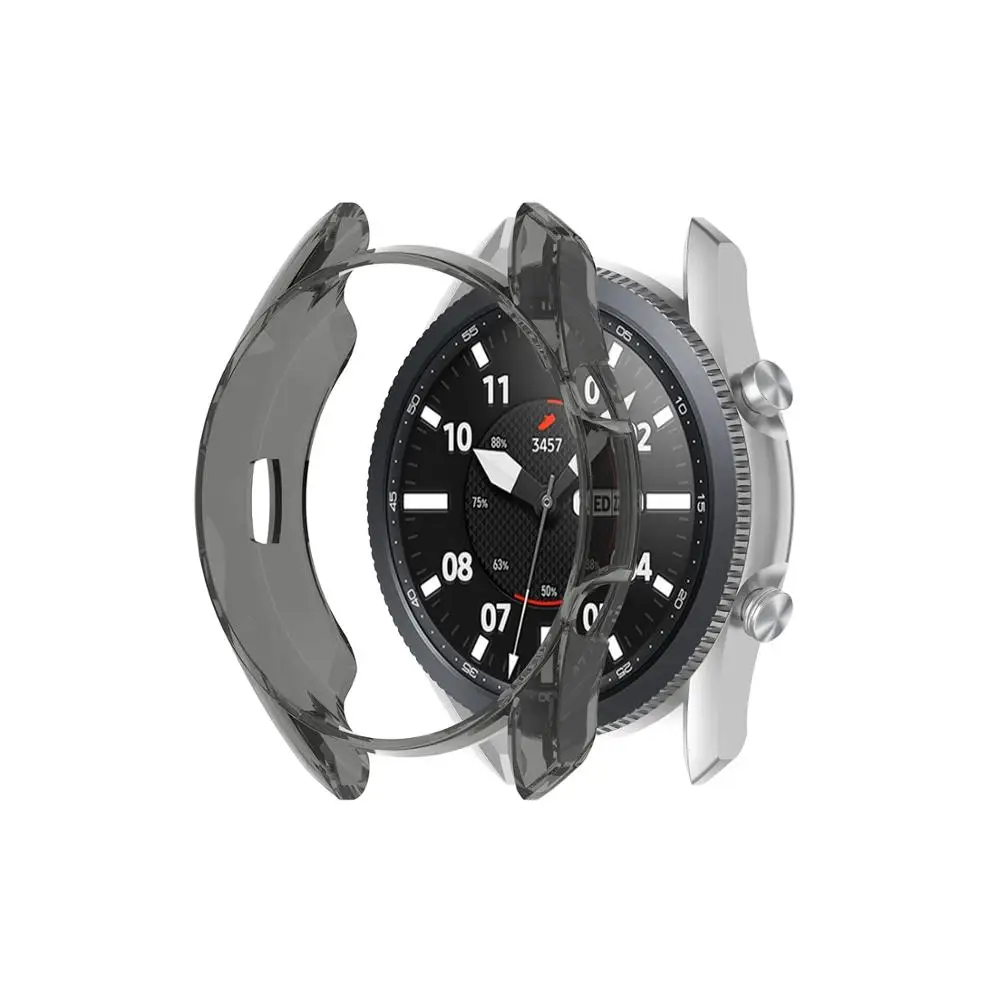 Protetor tpu macio para samsung galaxy watch 3 45mm 41mm silicone protetor de tela capa relógio 3 SM-R850 r840 casos relógio acesso