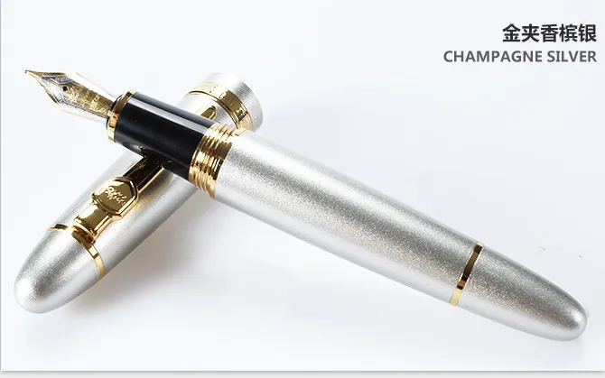 Erschwinglicher Jinhao 159 Füllfederhalter in Schwarz und Silber mit M-Feder, dickes Geschenk – Detail 13